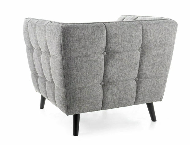 Fotoliu Fix tapitat cu stofa, Castello 1 Brego Gri / Wenge, l92xA85xH78 cm (1)