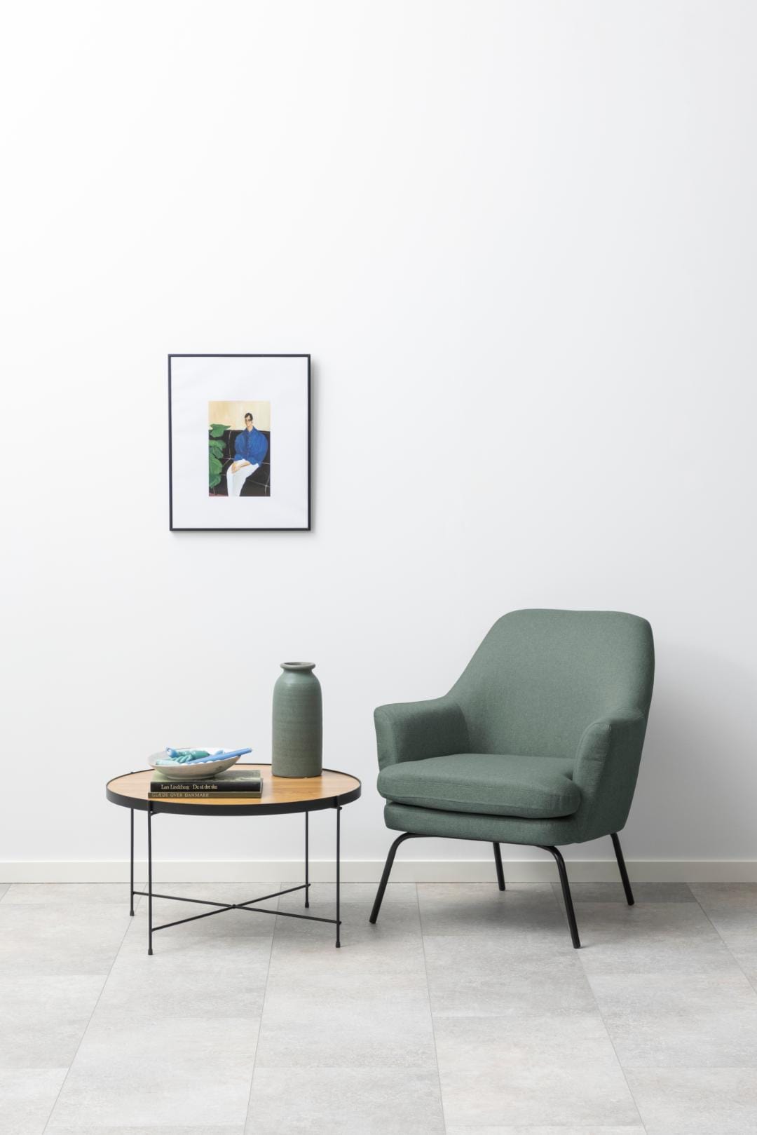 Actona Fotoliu Fix tapitat cu stofa, Chisa Verde / Negru, l74xA73xH83 cm