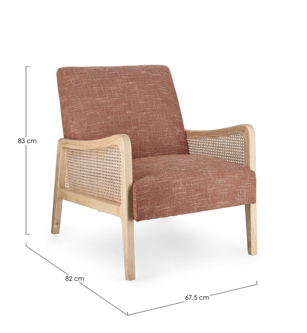 Fotoliu Fix tapitat cu stofa, Deanna Autumn Maro / Natural, l67,5xA82xH83 cm (1)