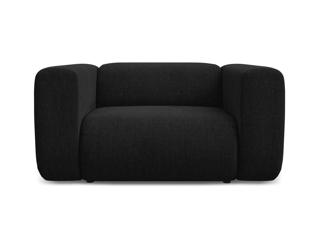 Makamii Fotoliu Fix tapitat cu stofa, Ekahi C1 Negru, l137xA89xH70 cm