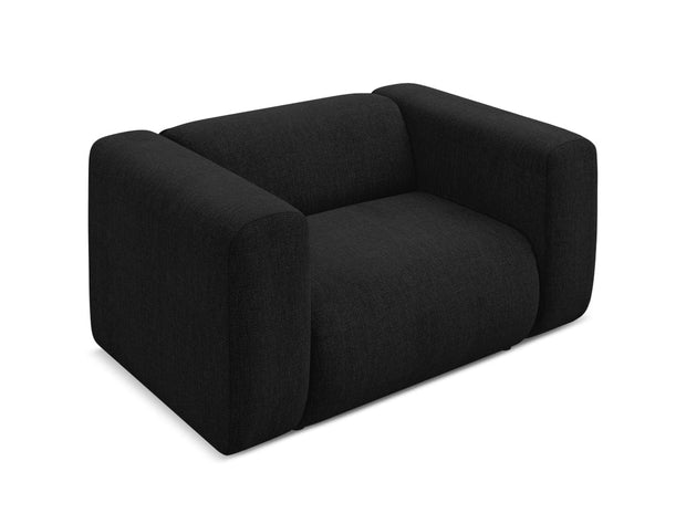 Makamii Fotoliu Fix tapitat cu stofa, Ekahi C1 Negru, l137xA89xH70 cm