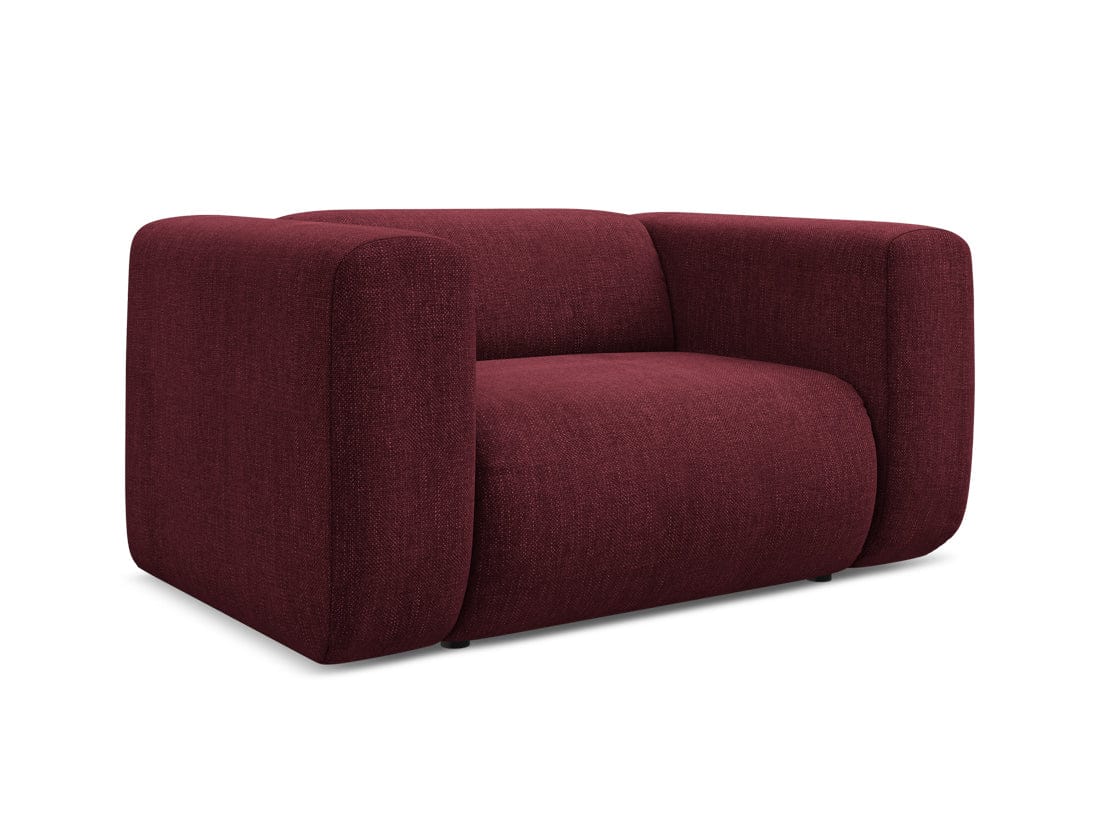 Makamii Fotoliu Fix tapitat cu stofa, Ekahi C10 Bordeaux / Negru, l137xA89xH70 cm