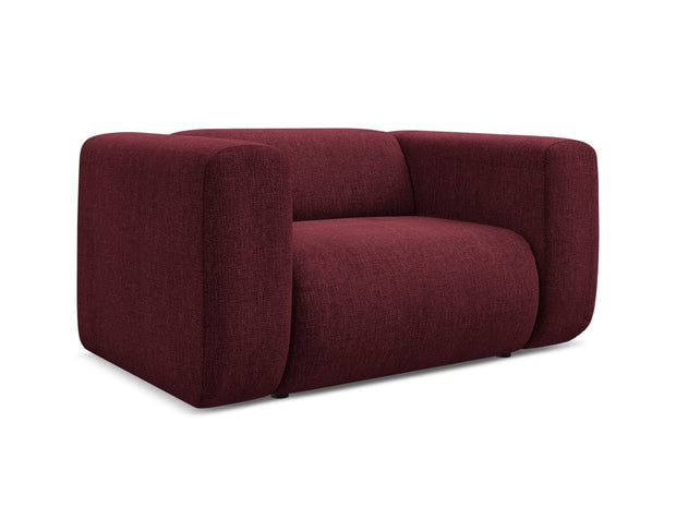 Makamii Fotoliu Fix tapitat cu stofa, Ekahi C10 Bordeaux / Negru, l137xA89xH70 cm