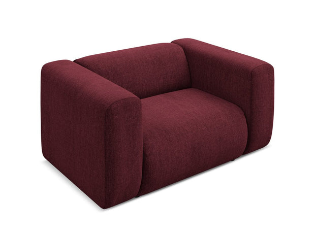 Makamii Fotoliu Fix tapitat cu stofa, Ekahi C10 Bordeaux / Negru, l137xA89xH70 cm