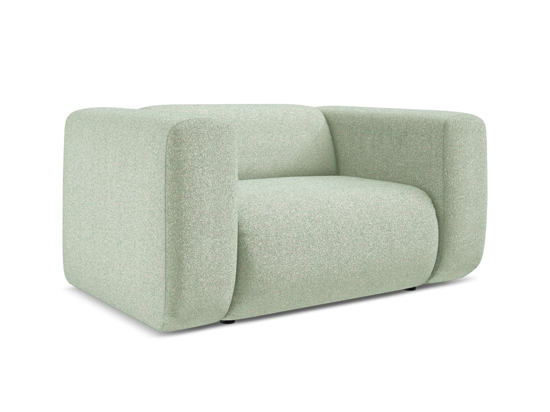 Makamii Fotoliu Fix tapitat cu stofa, Ekahi C10 Verde Deschis / Negru, l137xA89xH70 cm