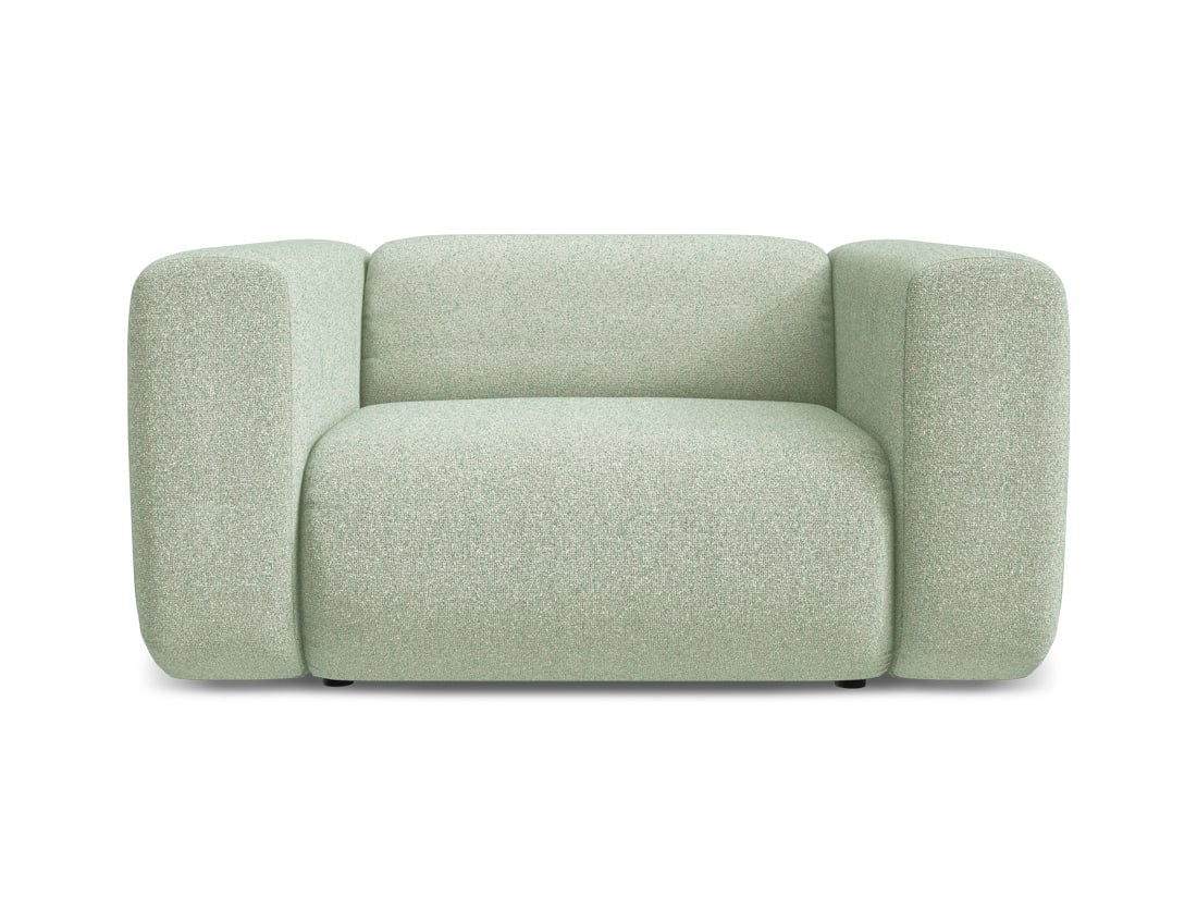 Makamii Fotoliu Fix tapitat cu stofa, Ekahi C10 Verde Deschis / Negru, l137xA89xH70 cm