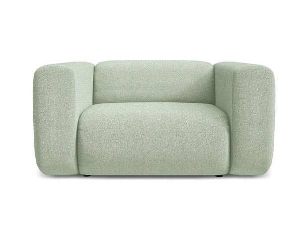 Makamii Fotoliu Fix tapitat cu stofa, Ekahi C10 Verde Deschis / Negru, l137xA89xH70 cm