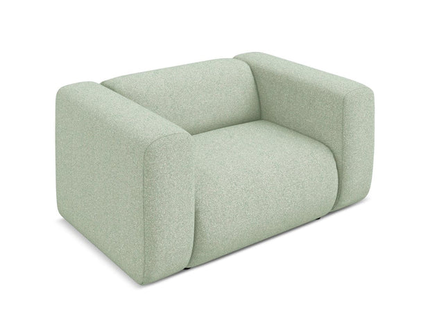 Makamii Fotoliu Fix tapitat cu stofa, Ekahi C10 Verde Deschis / Negru, l137xA89xH70 cm