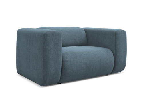 Makamii Fotoliu Fix tapitat cu stofa, Ekahi C11 Albastru Denim / Negru, l137xA89xH70 cm