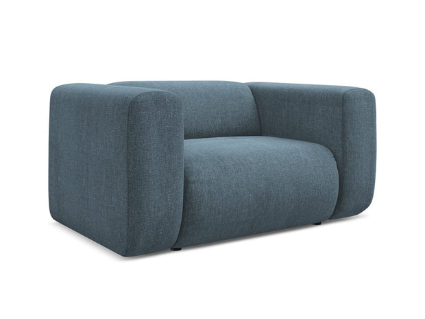 Makamii Fotoliu Fix tapitat cu stofa, Ekahi C11 Albastru Denim / Negru, l137xA89xH70 cm