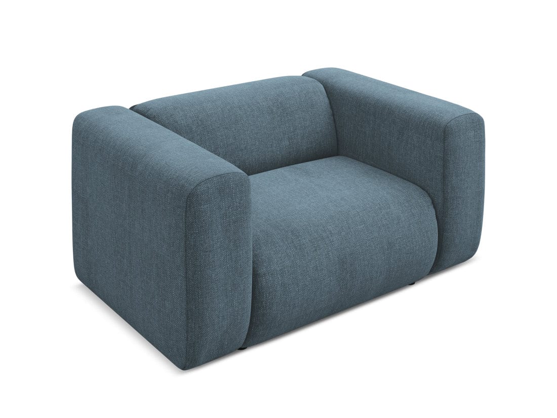 Makamii Fotoliu Fix tapitat cu stofa, Ekahi C11 Albastru Denim / Negru, l137xA89xH70 cm