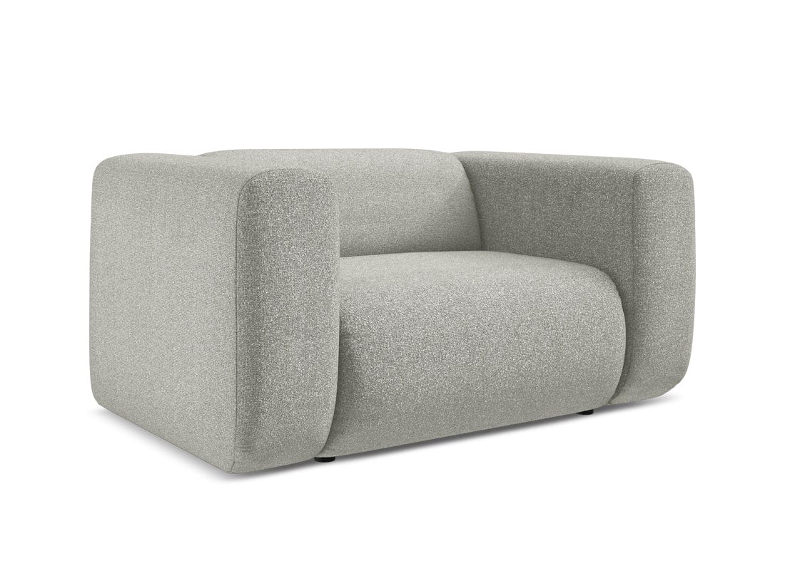 Makamii Fotoliu Fix tapitat cu stofa, Ekahi C12 Gri Deschis / Negru, l137xA89xH70 cm