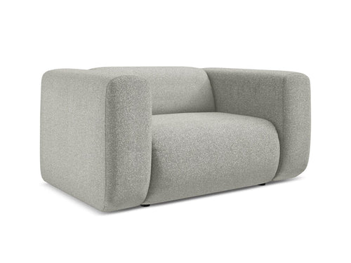 Makamii Fotoliu Fix tapitat cu stofa, Ekahi C12 Gri Deschis / Negru, l137xA89xH70 cm