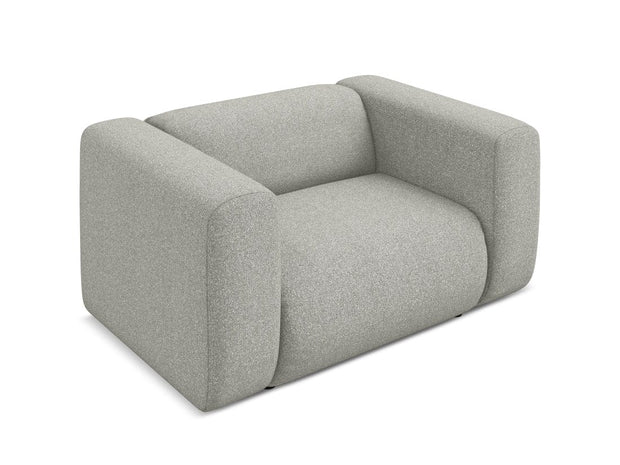 Makamii Fotoliu Fix tapitat cu stofa, Ekahi C12 Gri Deschis / Negru, l137xA89xH70 cm