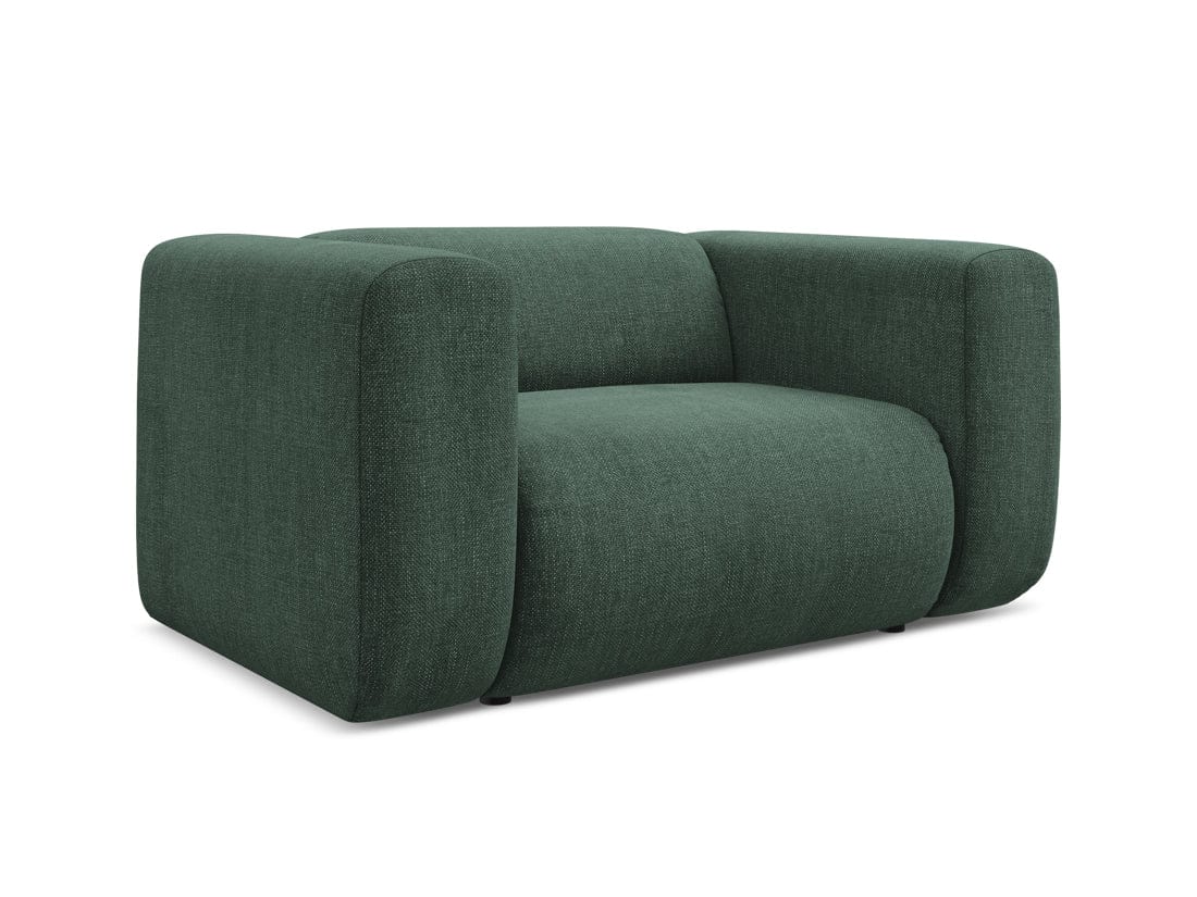 Makamii Fotoliu Fix tapitat cu stofa, Ekahi C15 Verde / Negru, l137xA89xH70 cm