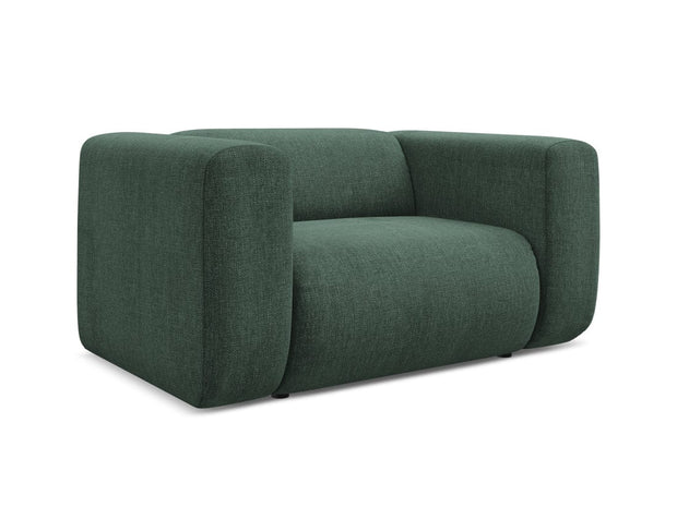 Makamii Fotoliu Fix tapitat cu stofa, Ekahi C15 Verde / Negru, l137xA89xH70 cm