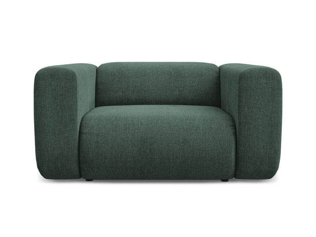 Makamii Fotoliu Fix tapitat cu stofa, Ekahi C15 Verde / Negru, l137xA89xH70 cm