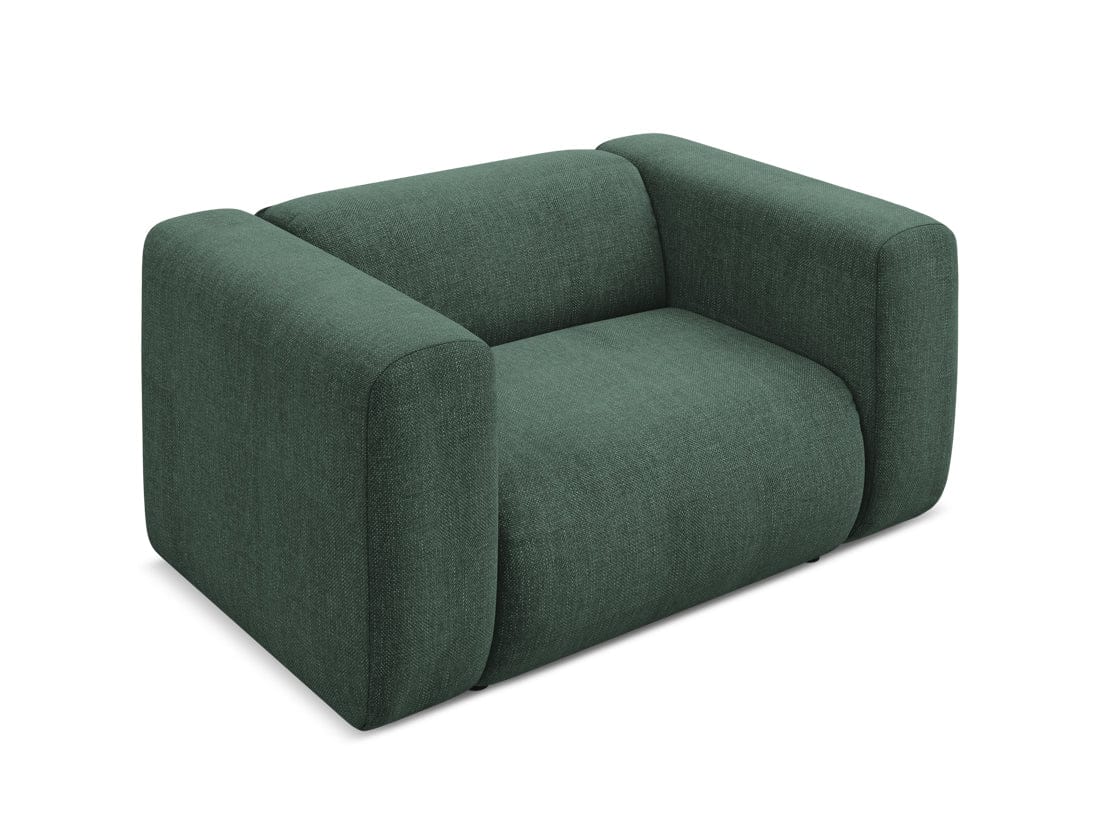 Makamii Fotoliu Fix tapitat cu stofa, Ekahi C15 Verde / Negru, l137xA89xH70 cm