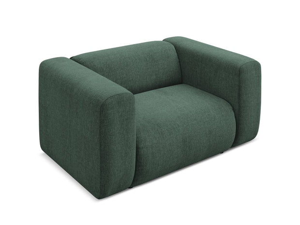 Makamii Fotoliu Fix tapitat cu stofa, Ekahi C15 Verde / Negru, l137xA89xH70 cm