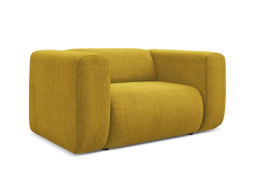 Makamii Fotoliu Fix tapitat cu stofa, Ekahi C19 Mustariu / Negru, l137xA89xH70 cm