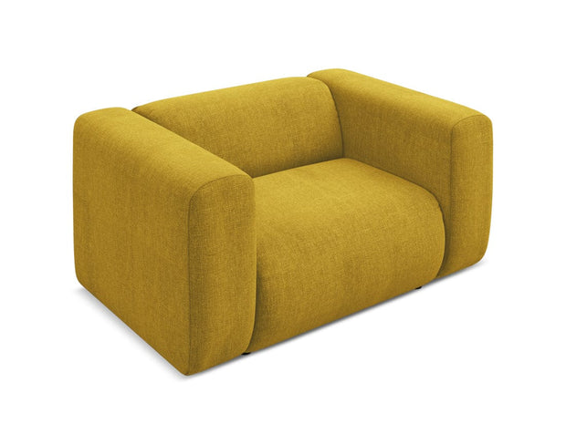 Makamii Fotoliu Fix tapitat cu stofa, Ekahi C19 Mustariu / Negru, l137xA89xH70 cm