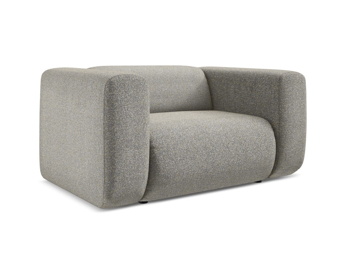 Makamii Fotoliu Fix tapitat cu stofa, Ekahi C2 Bej Inchis / Negru, l137xA89xH70 cm