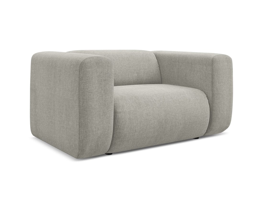 Makamii Fotoliu Fix tapitat cu stofa, Ekahi C25 Bej / Negru, l137xA89xH70 cm