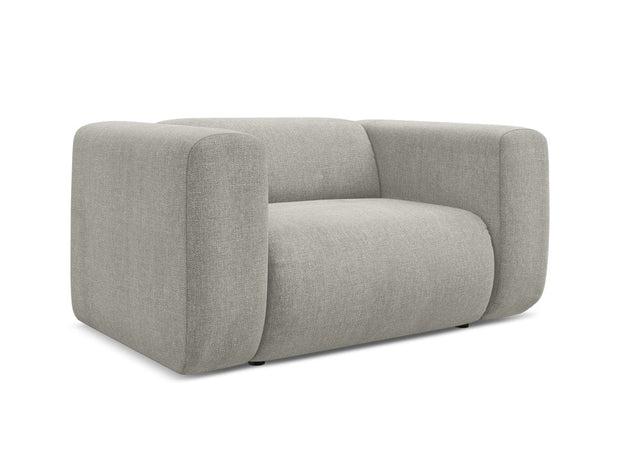 Makamii Fotoliu Fix tapitat cu stofa, Ekahi C25 Bej / Negru, l137xA89xH70 cm