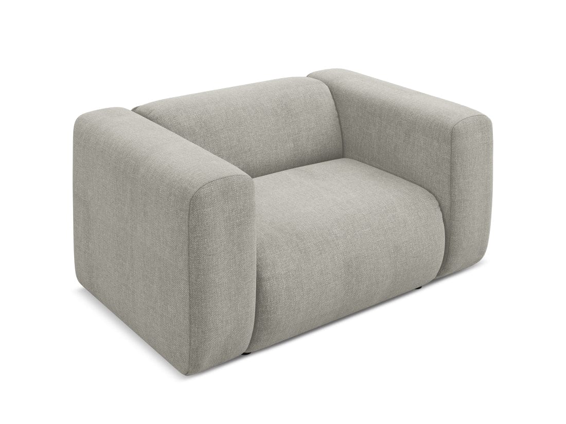 Makamii Fotoliu Fix tapitat cu stofa, Ekahi C25 Bej / Negru, l137xA89xH70 cm