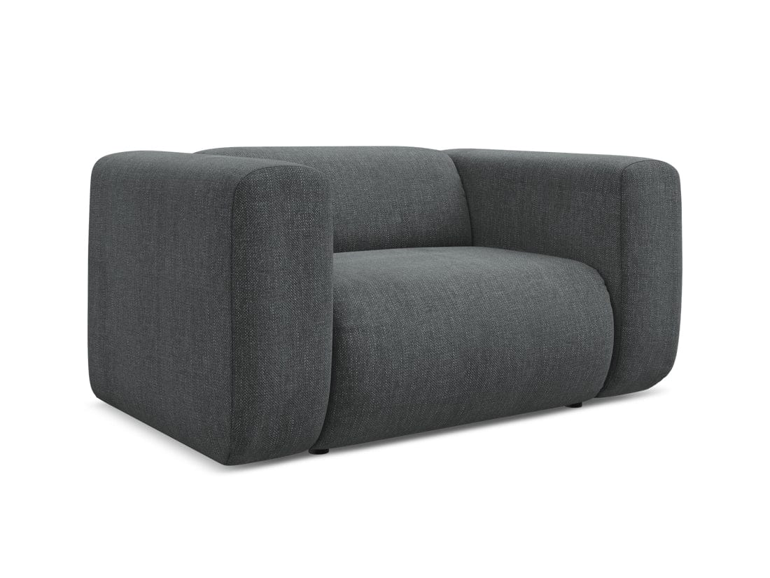 Makamii Fotoliu Fix tapitat cu stofa, Ekahi C3 Grafit / Negru, l137xA89xH70 cm