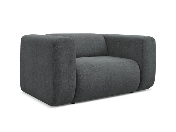 Makamii Fotoliu Fix tapitat cu stofa, Ekahi C3 Grafit / Negru, l137xA89xH70 cm