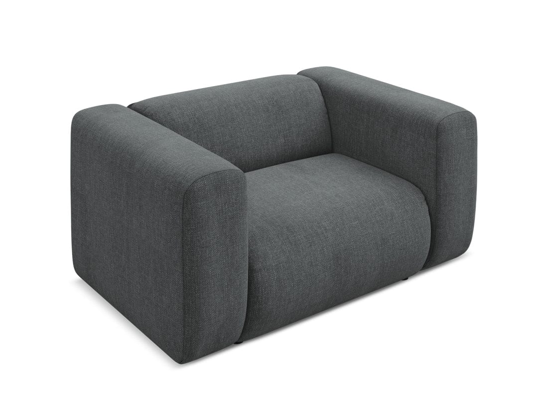 Makamii Fotoliu Fix tapitat cu stofa, Ekahi C3 Grafit / Negru, l137xA89xH70 cm