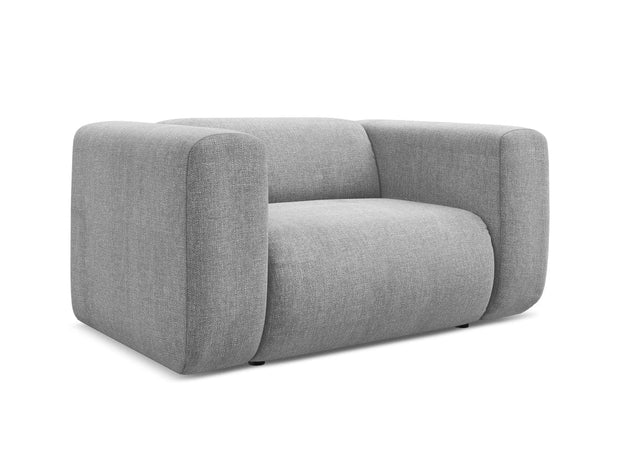 Makamii Fotoliu Fix tapitat cu stofa, Ekahi C5 Gri Deschis / Negru, l137xA89xH70 cm