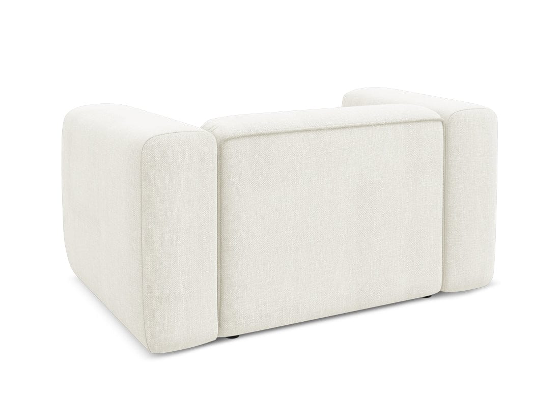 Makamii Fotoliu Fix tapitat cu stofa, Ekahi C6 Alb / Negru, l137xA89xH70 cm