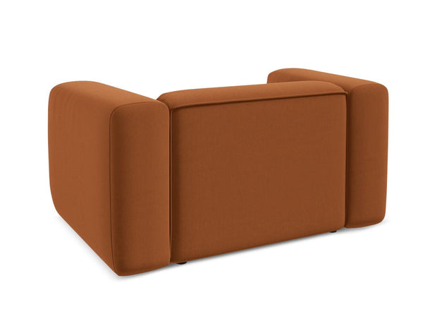 Makamii Fotoliu Fix tapitat cu stofa, Ekahi Velvet C12 Caramiziu / Negru, l137xA89xH70 cm