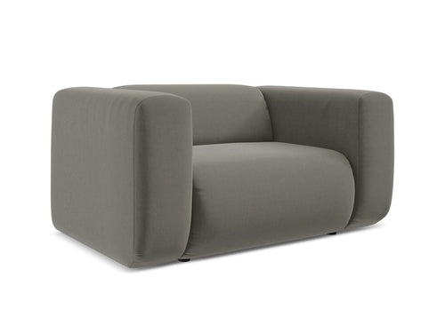 Makamii Fotoliu Fix tapitat cu stofa, Ekahi Velvet C16 Gri / Negru, l137xA89xH70 cm