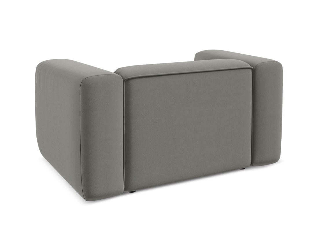 Makamii Fotoliu Fix tapitat cu stofa, Ekahi Velvet C16 Gri / Negru, l137xA89xH70 cm