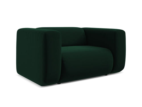 Makamii Fotoliu Fix tapitat cu stofa, Ekahi Velvet C24 Verde Inchis / Negru, l137xA89xH70 cm