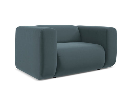 Makamii Fotoliu Fix tapitat cu stofa, Ekahi Velvet C27 Marin / Negru, l137xA89xH70 cm