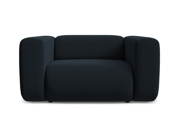 Makamii Fotoliu Fix tapitat cu stofa, Ekahi Velvet C29 Albastru Royal / Negru, l137xA89xH70 cm