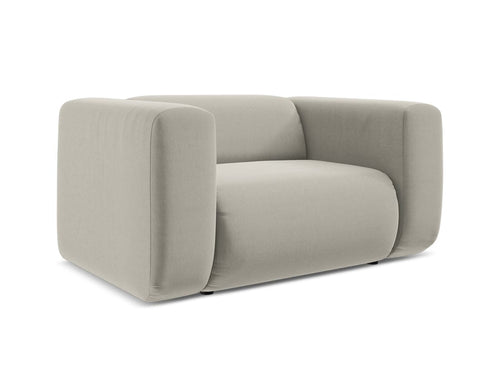 Makamii Fotoliu Fix tapitat cu stofa, Ekahi Velvet C6 Gri / Negru, l137xA89xH70 cm