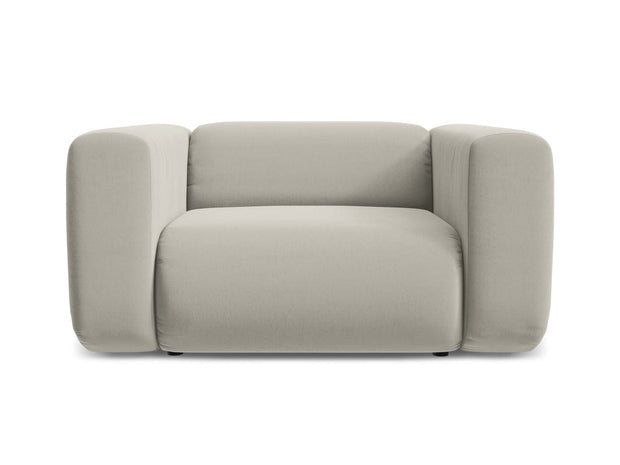 Makamii Fotoliu Fix tapitat cu stofa, Ekahi Velvet C6 Gri / Negru, l137xA89xH70 cm