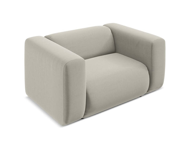 Makamii Fotoliu Fix tapitat cu stofa, Ekahi Velvet C6 Gri / Negru, l137xA89xH70 cm