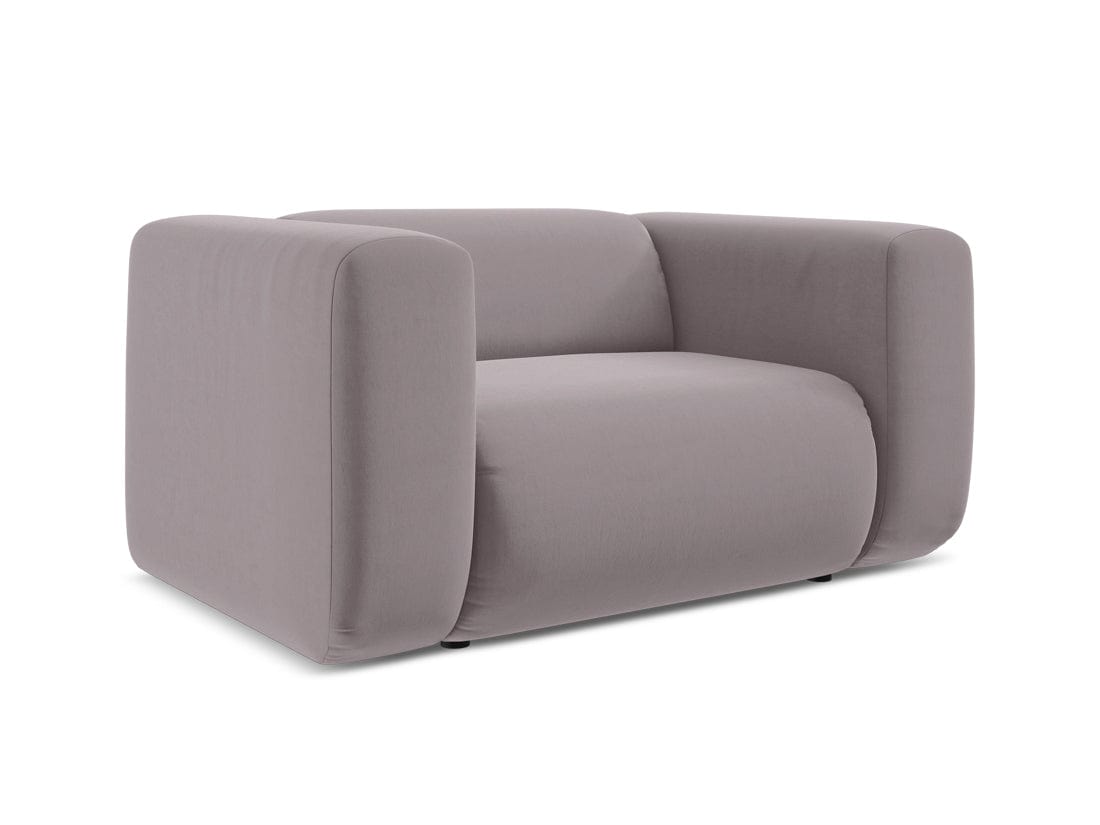 Makamii Fotoliu Fix tapitat cu stofa, Ekahi Velvet C8 Lila / Negru, l137xA89xH70 cm