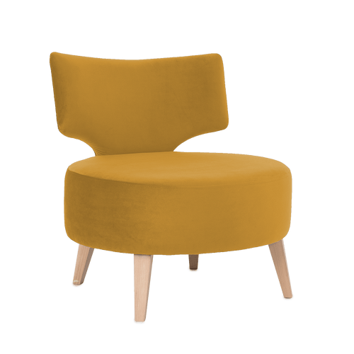 Fotoliu Fix tapitat cu stofa, Flippin Mustariu, l75xA60xH75 cm