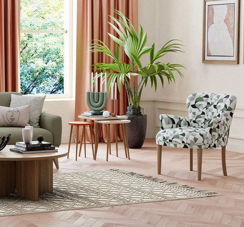 Fotoliu fix tapitat cu stofa, Frame Multicolor, l68,5xA72xH76 cm