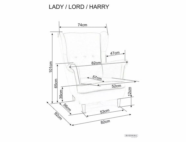 Fotoliu Fix tapitat cu stofa, Harry Velvet Gri Deschis / Wenge, l82xA92xH101 cm (1)