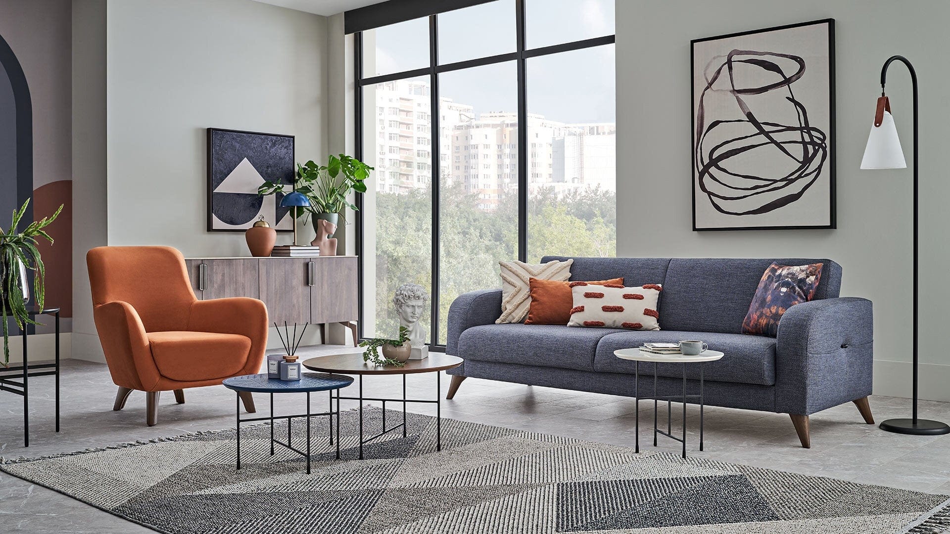 Fotoliu fix tapitat cu stofa, Hilda Velvet Portocaliu, l78xA78xH87 cm (2)