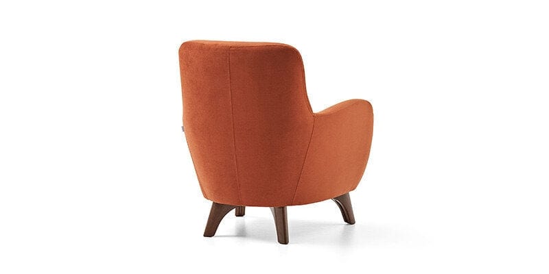 Fotoliu fix tapitat cu stofa, Hilda Velvet Portocaliu, l78xA78xH87 cm (5)