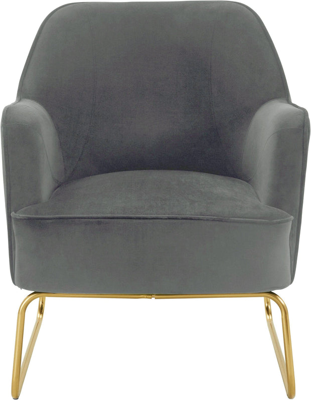 Dorel Home Fotoliu fix tapitat cu stofa, Joshua Velvet Gri / Auriu, l65xA78xH80 cm